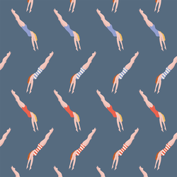 Synchronized Swimming in Slate Blue