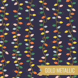 Holiday Lights in Navy Metallic