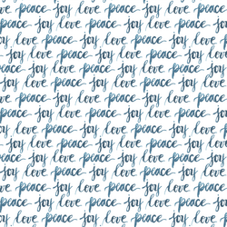 Love Peace and Joy in Blue Reflection