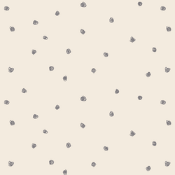 Squiggle Dots in Silver Filigree Gray on Egret