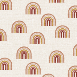 Retro Rainbows in Pinks and Mustard