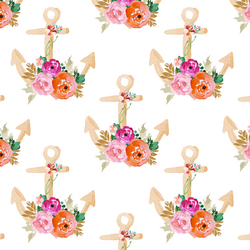 Floral Anchor in Coral and Pink