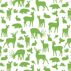 Forest Friends in Greenery on White