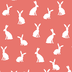 Cottontail Silhouette in Living Coral