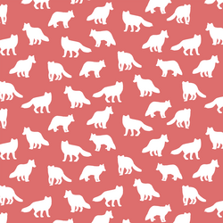 Little Fox Silhouette in Poppy