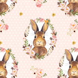 Bunny Love on Polka Dots in Pale Peach