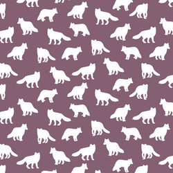 Little Fox Silhouette in Mulberry