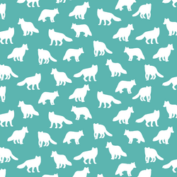Little Fox Silhouette in Seafoam