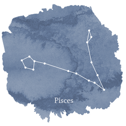 Pisces Sign Panel in Midnight