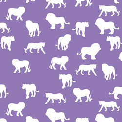Lion Silhouette in Amethyst