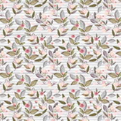 Little Tossed Floral on Stripes in Grey