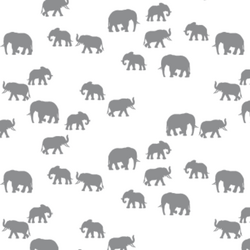 Elephant Silhouette in Smoke on White