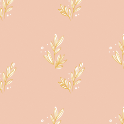 Floret in Gold on Pink