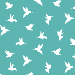 Hummingbird Silhouette in Seafoam