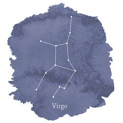 Virgo Sign Panel in Indigo