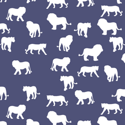 Lion Silhouette in Indigo