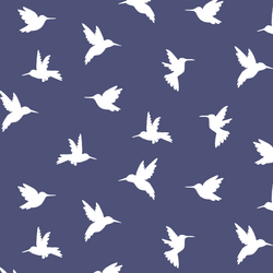 Hummingbird Silhouette in Indigo
