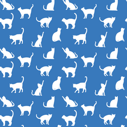 Cat Silhouette in Cerulean