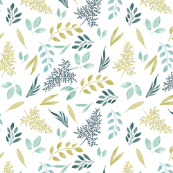 Blossom Leaves in White