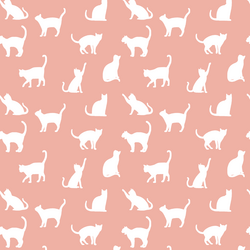 Cat Silhouette in Peony
