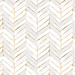 Painted Chevron in White and Gold