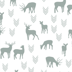 Deer Silhouette in Eucalyptus in White