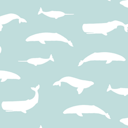 Whale Silhouette in Glacier Blue