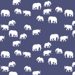 Elephant Silhouette in Indigo
