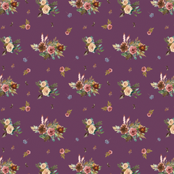 Small Fall Floral in Plum