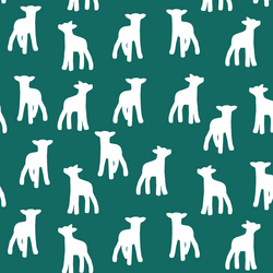 Lamb Silhouette in Emerald