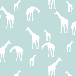 Giraffe Silhouette in Glacier Blue
