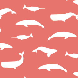 Whale Silhouette in Living Coral