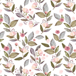 Tossed Floral in White