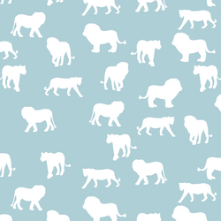 Lion Silhouette in Powder Blue