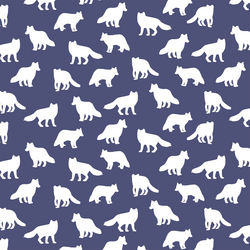 Little Fox Silhouette in Indigo