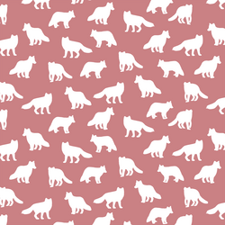 Little Fox Silhouette in Berry