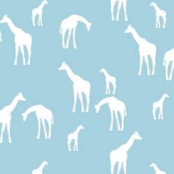 Giraffe Silhouette in Robins Egg