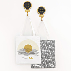 The Hiker Tote Panel in Onyx and Gold