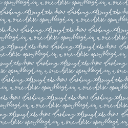 Dashing Through the Snow in White on Winter Blue
