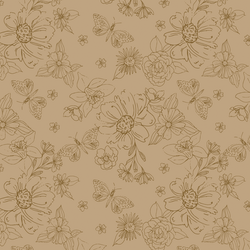 Sketched Florals in Mocha