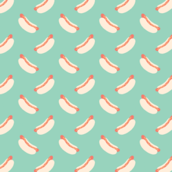 Little Hotdogs in Seafoam Green