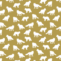 Little Fox Silhouette in Gold
