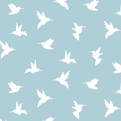 Hummingbird Silhouette in Powder Blue