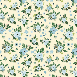 Large Blue Harbour Florals in Yellow
