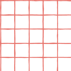 Windowpane in Living Coral on White