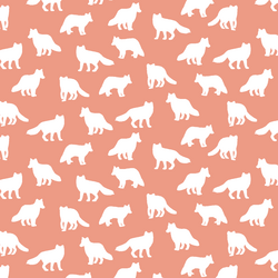 Little Fox Silhouette in Grapefruit