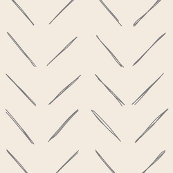 Large Chevron in Silver Filigree Gray on Egret