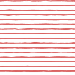 Artisan Stripe in Poppy on White