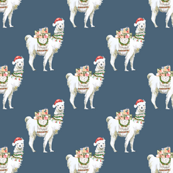 Little Festive Llama in Winter Sky