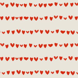 Large Striped Hearts in Ivory